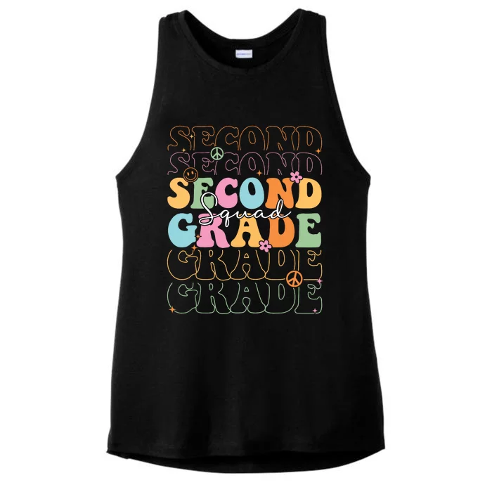 Second Grade Squad Student Teacher Gift Back To School Ladies Tri-Blend Wicking Tank