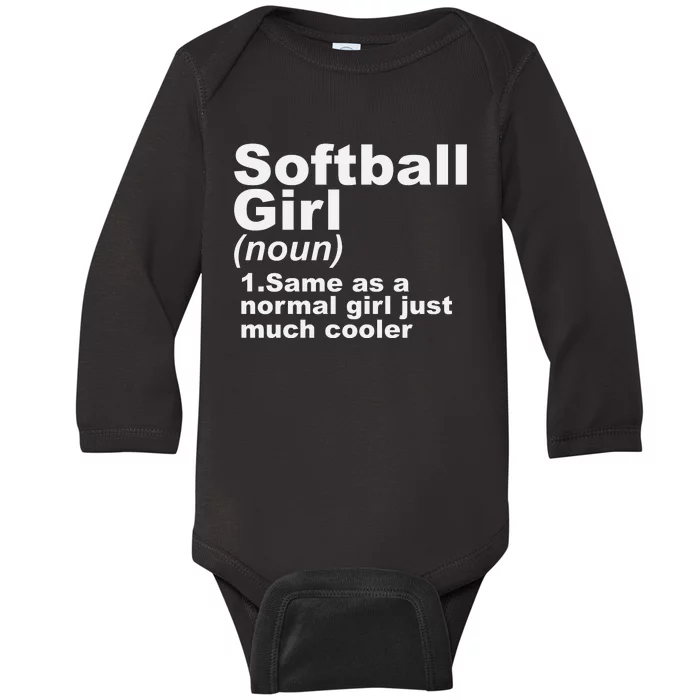 SOFTBALL GIRL Baby Long Sleeve Bodysuit