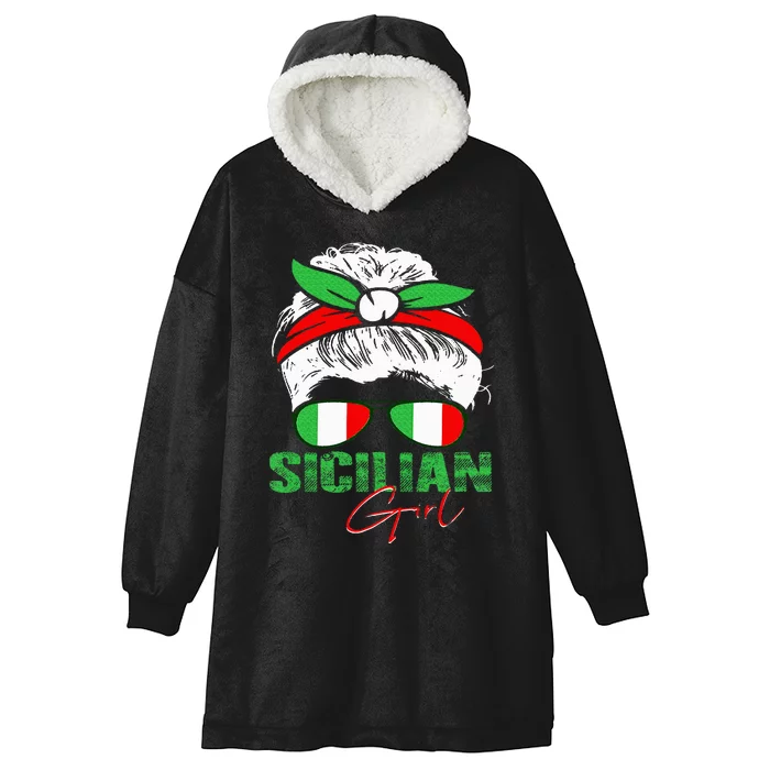 Sicilian Girl Sicily Hooded Wearable Blanket