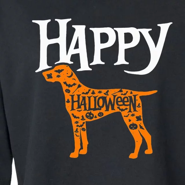 Spooky German Shorthaired Pointer Halloween Costume Cropped Pullover Crew