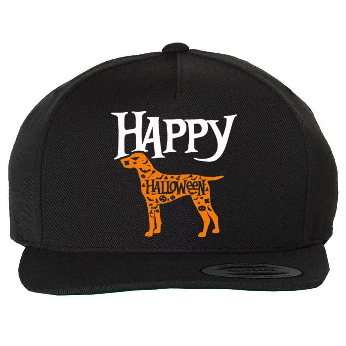 Spooky German Shorthaired Pointer Halloween Costume Wool Snapback Cap