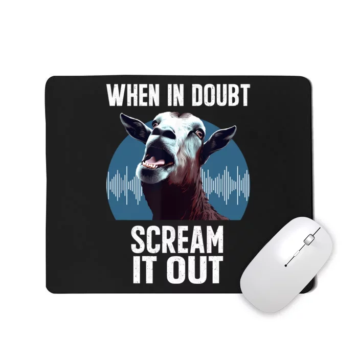 Screaming Goat Scream It Out Meme Face Goat Owner Farmer Mousepad