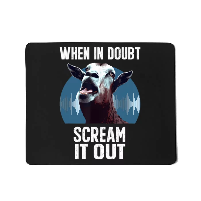 Screaming Goat Scream It Out Meme Face Goat Owner Farmer Mousepad