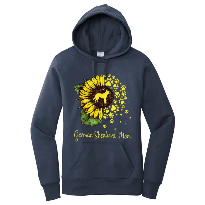 Sunflower German Shepherd Mom Dog Lover Mothers Day Gift Women's Pullover Hoodie