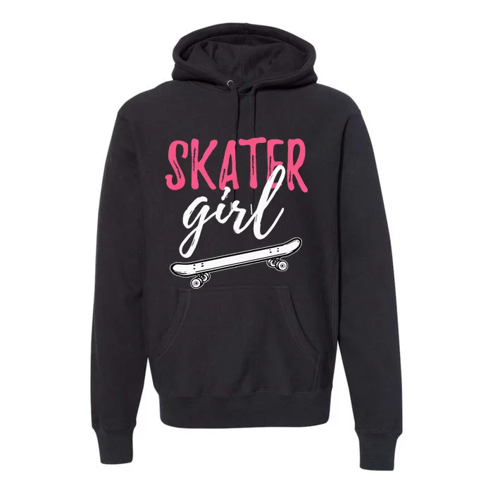 Skater Girl Skateboarding Skateboard Gift Premium Hoodie