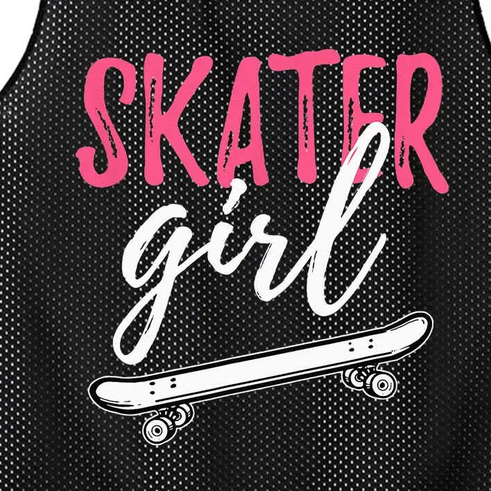 Skater Girl Skateboarding Skateboard Gift Mesh Reversible Basketball Jersey Tank