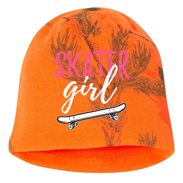 Skater Girl Skateboarding Skateboard Gift Kati - Camo Knit Beanie