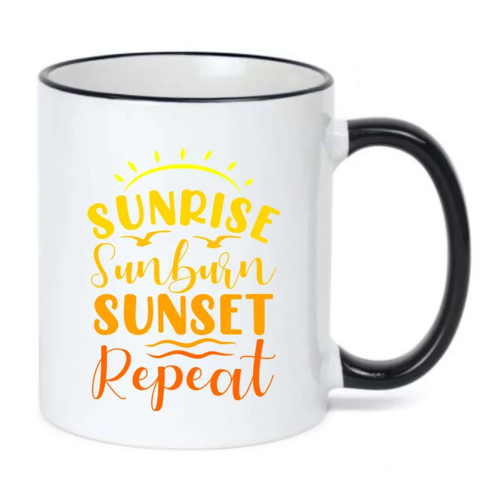 Summer Gift Sunrise Sunburn Sunset Repeat Gift Black Color Changing Mug