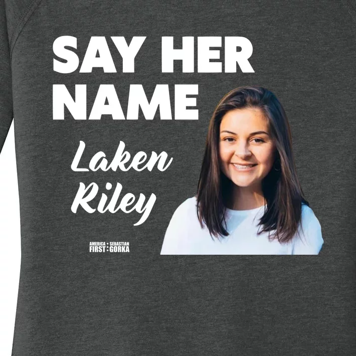 Sebastian Gorka Say Her Name Laken Riley Women's Perfect Tri Tunic Long Sleeve Shirt