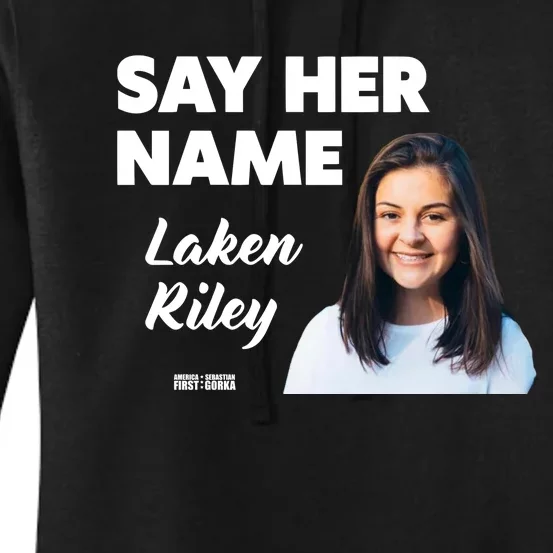 Sebastian Gorka Say Her Name Laken Riley Women's Pullover Hoodie