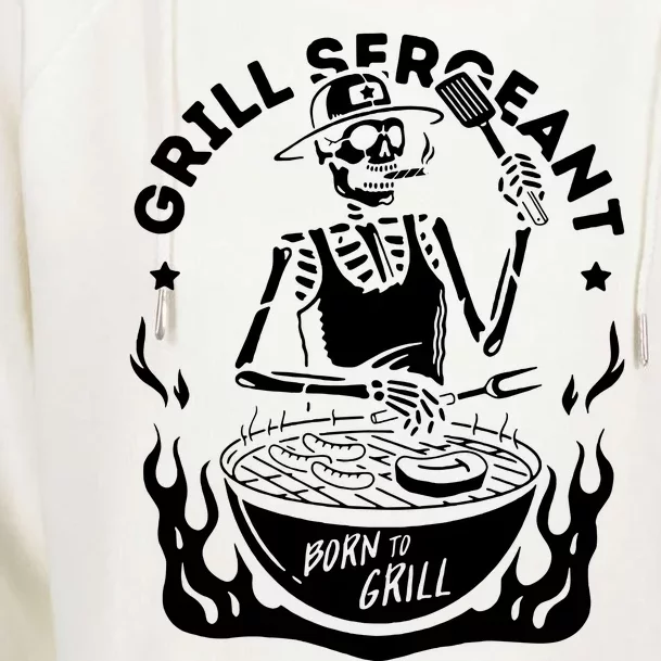 Slogan Grill Sergeant Born To Grill Womens Funnel Neck Pullover Hood