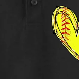 Softball Game Softball Heart Day Softball Lovers Dry Zone Grid Performance Polo