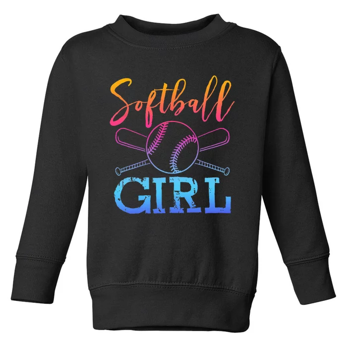 Softball Girls Softball Player Softball Girl Toddler Sweatshirt