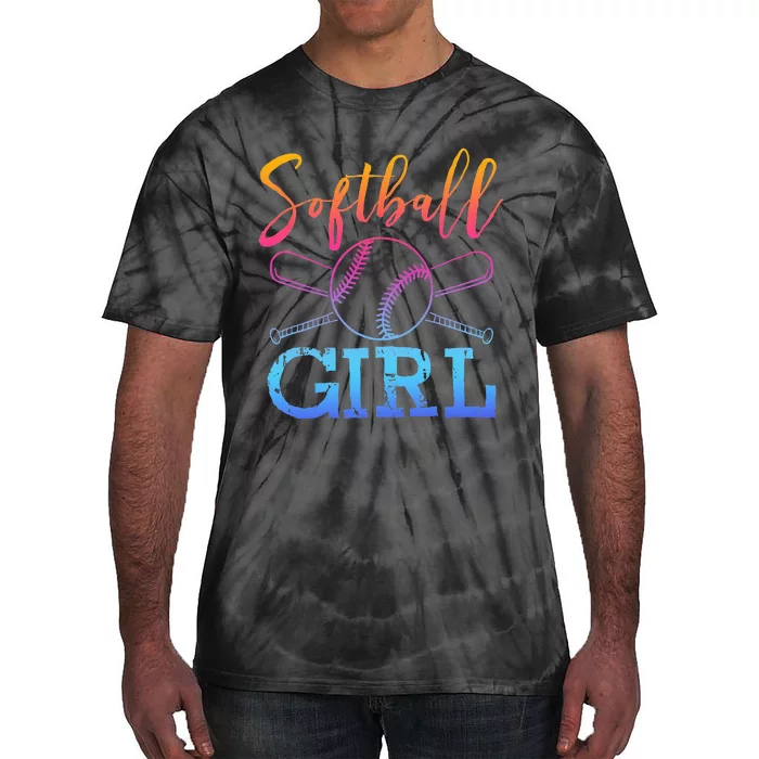 Softball Girls Softball Player Softball Girl Tie-Dye T-Shirt