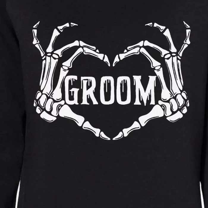 Spooky Groom Skeleton Hands Halloween Engagement Wedding Womens California Wash Sweatshirt