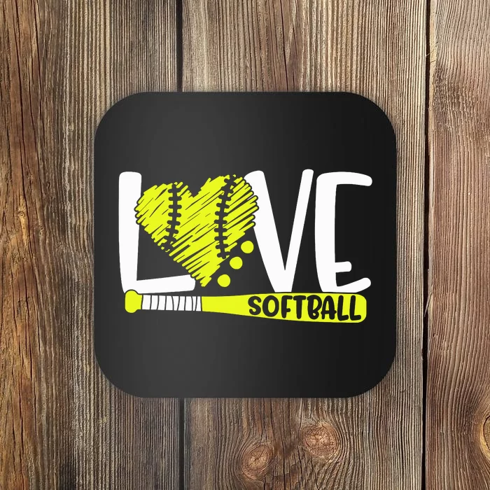 Softball Graphic Saying Shirts For Teen Girl And Women Coaster