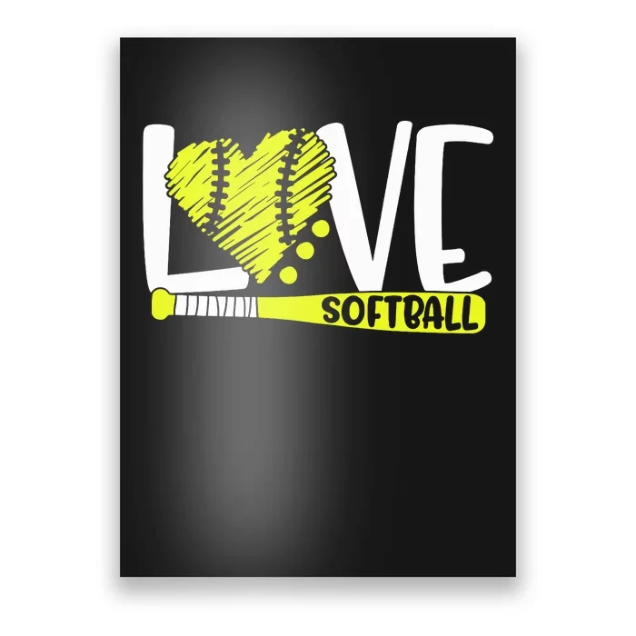 Softball Graphic Saying Shirts For Teen Girl And Women Poster