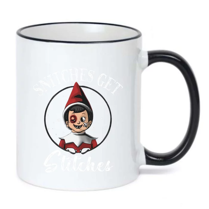 Snitches Get Stitches The Elf Xmas Christmas Black Color Changing Mug