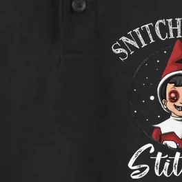 Snitches Get Stitches The Elf Xmas Christmas Dry Zone Grid Performance Polo