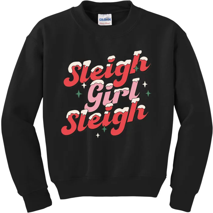 sleigh girl sleigh christmas Kids Sweatshirt