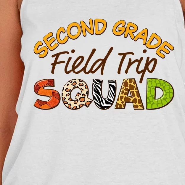 Second Grade Students School Zoo Field Trip Squad Matching Women's Knotted Racerback Tank