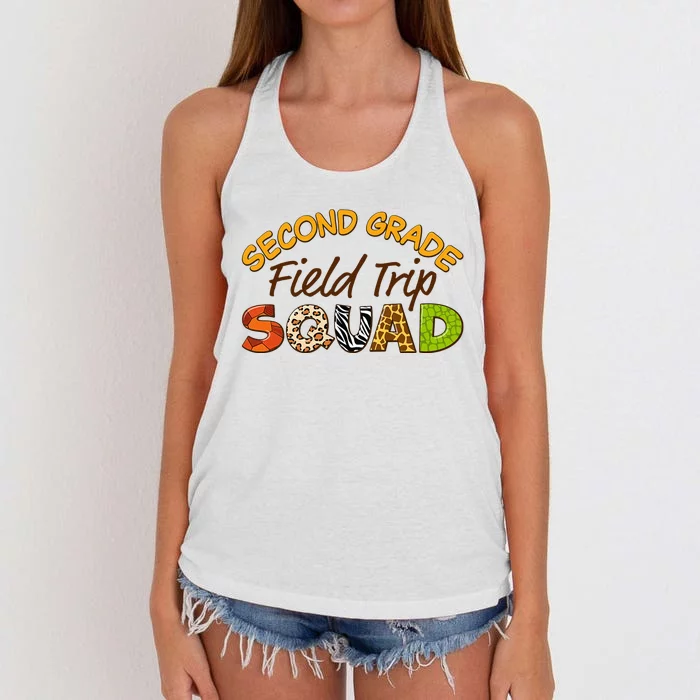 Second Grade Students School Zoo Field Trip Squad Matching Women's Knotted Racerback Tank