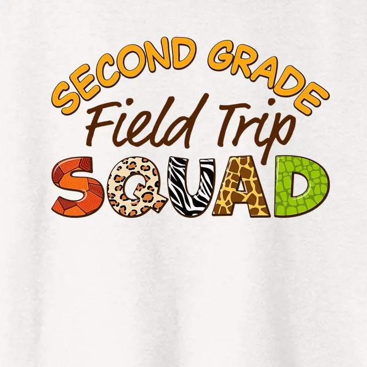 Second Grade Students School Zoo Field Trip Squad Matching Women's Crop Top Tee