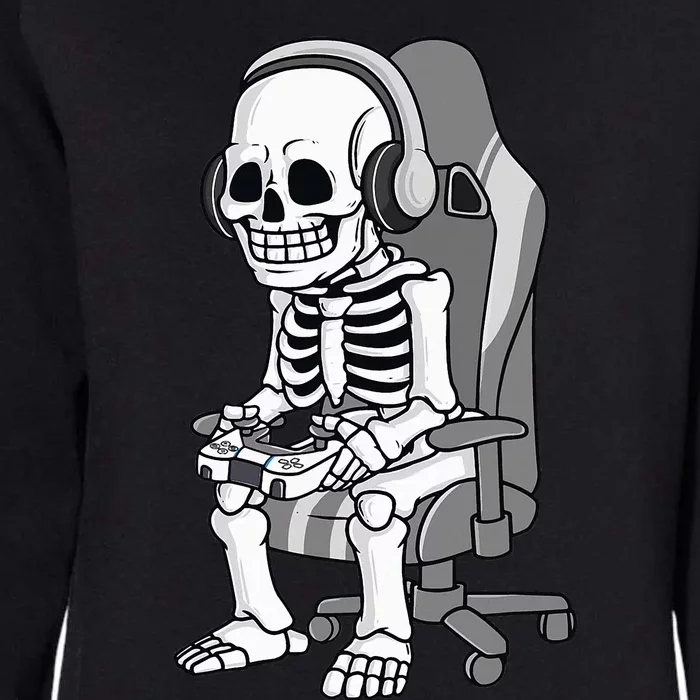 Spooky Gaming Skeleton Costume Womens California Wash Sweatshirt