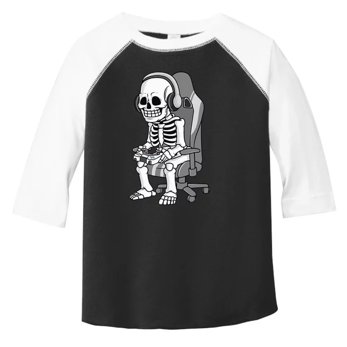 Spooky Gaming Skeleton Costume Toddler Fine Jersey T-Shirt