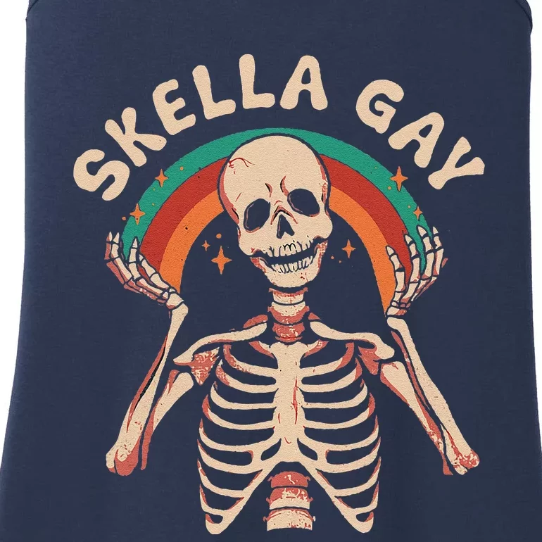 Skella Gay Skeleton Lgbtq Gay Queer Lesbian Pride Month Ladies Essential Tank