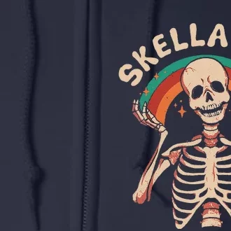 Skella Gay Skeleton Lgbtq Gay Queer Lesbian Pride Month Full Zip Hoodie