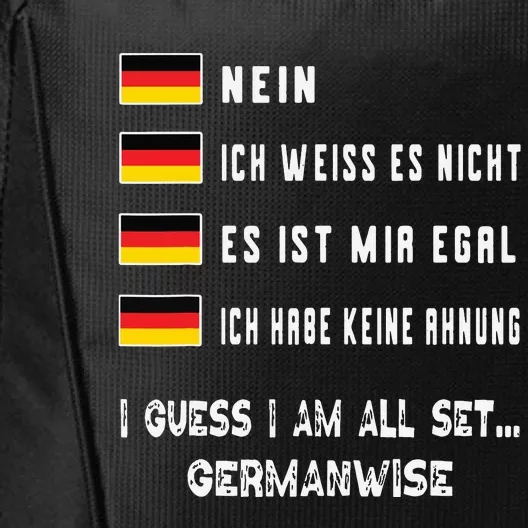 Speaking German Shirts Funny Deutsch Student German Language City Backpack