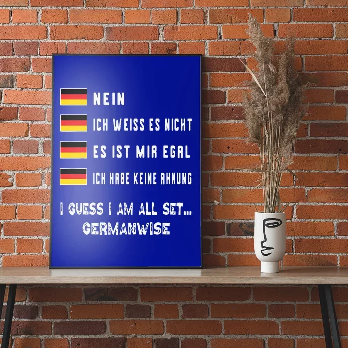 Speaking German Shirts Funny Deutsch Student German Language Poster