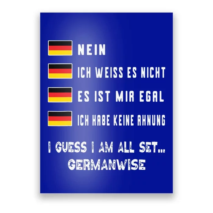 Speaking German Shirts Funny Deutsch Student German Language Poster