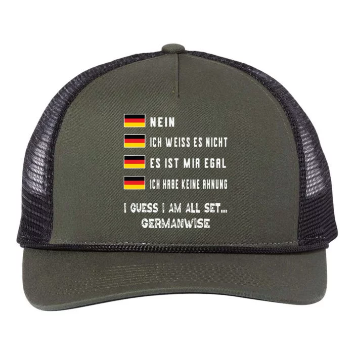 Speaking German Shirts Funny Deutsch Student German Language Retro Rope Trucker Hat Cap