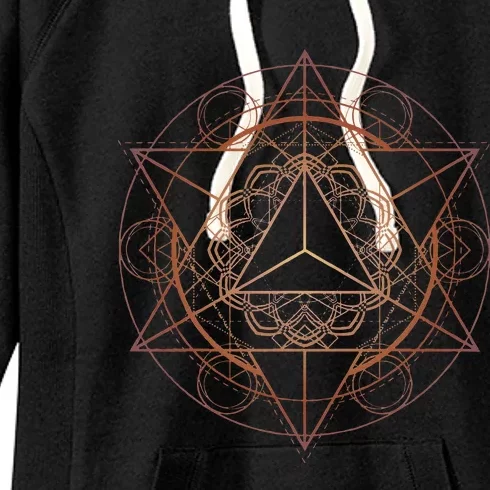 Sacred Geometry Star Tetrahedron Merkaba Women's Fleece Hoodie