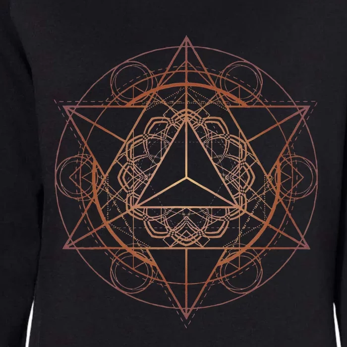 Sacred Geometry Star Tetrahedron Merkaba Womens California Wash Sweatshirt