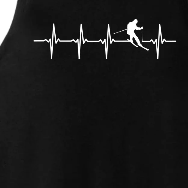 Skiing Gift Ski Heartbeat Gift For Skiers Cool Gift Ladies Tri-Blend Wicking Tank