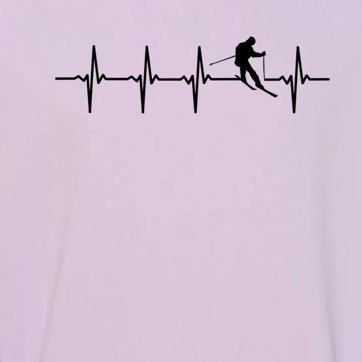 Skiing Gift Ski Heartbeat Gift For Skiers Cool Gift Garment-Dyed Sweatshirt