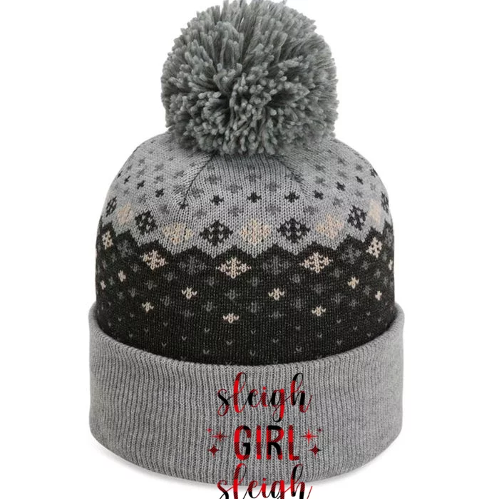 Sleigh Girl Sleigh Christmas Funny Gift The Baniff Cuffed Pom Beanie