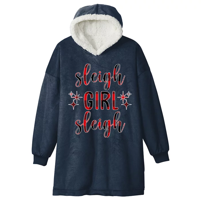 Sleigh Girl Sleigh Christmas Funny Gift Hooded Wearable Blanket