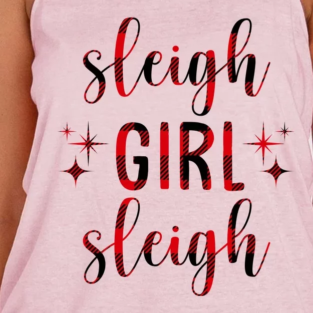 Sleigh Girl Sleigh Christmas Funny Gift Women's Knotted Racerback Tank