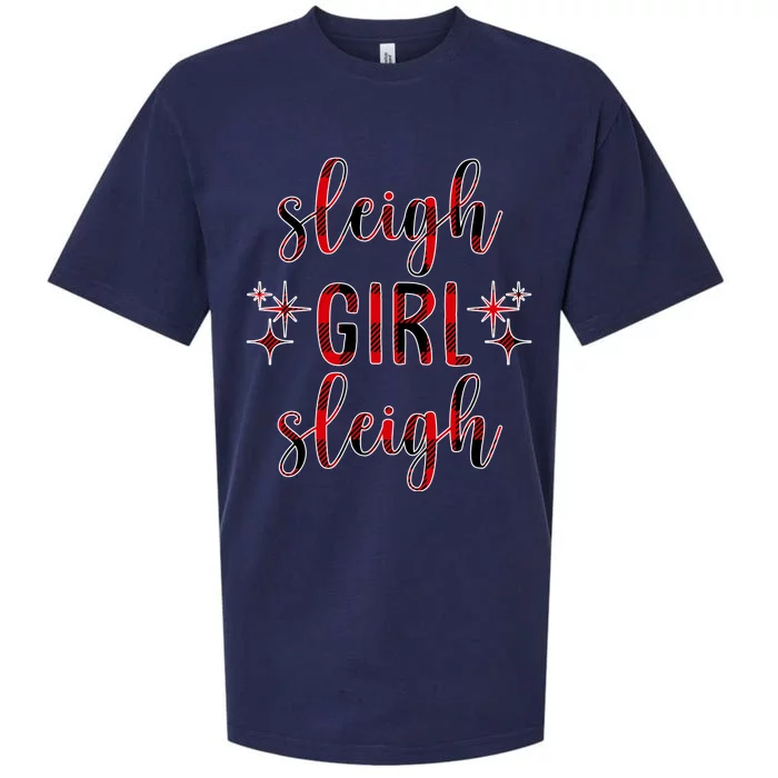 Sleigh Girl Sleigh Christmas Funny Gift Sueded Cloud Jersey T-Shirt