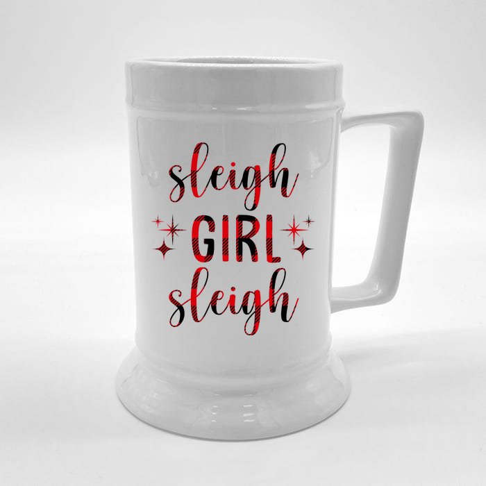 Sleigh Girl Sleigh Christmas Funny Gift Front & Back Beer Stein