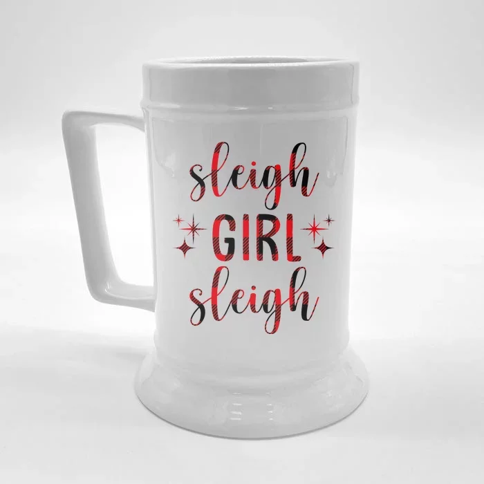 Sleigh Girl Sleigh Christmas Funny Gift Front & Back Beer Stein