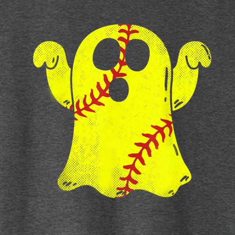 Softball Ghost Softball Lover Halloween Costume Women's Crop Top Tee