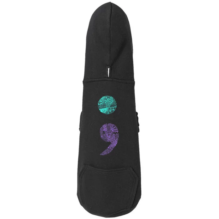 Semicolon Gift Suicide Prevention Awareness Doggie 3-End Fleece Hoodie