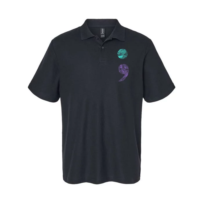 Semicolon Gift Suicide Prevention Awareness Softstyle Adult Sport Polo