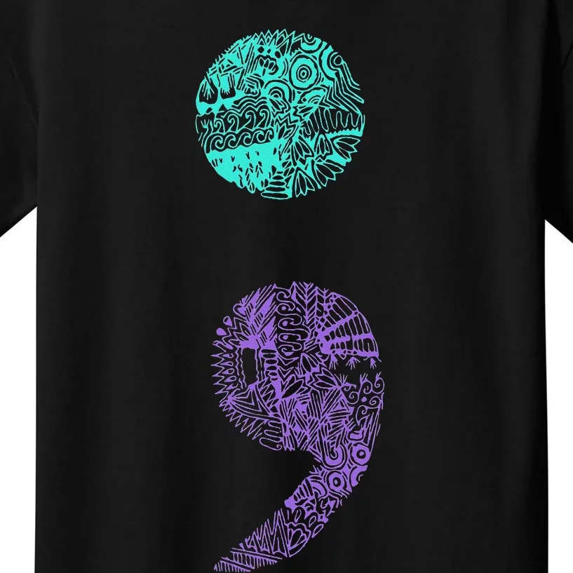 Semicolon Gift Suicide Prevention Awareness Kids T-Shirt