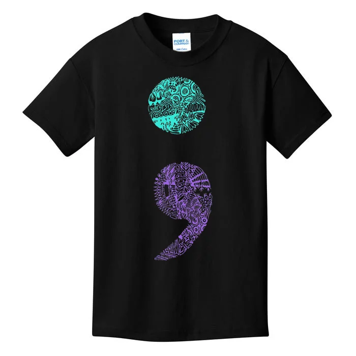 Semicolon Gift Suicide Prevention Awareness Kids T-Shirt